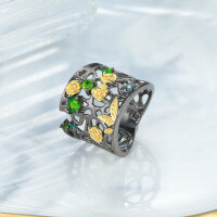 wholesale S925 Sterling Silver Natural Gemstone Ring Rose Promise Jewelry Wholesale Ring Niche Design Does Not Fade-Rose Promise Natural Amethyst Ring  US Size 6