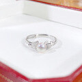wholesale S925 Sterling Silver Adjustable Swan Freshwater Pearl Ring for Women, Elegant and Lightly Luxurious Pearl Ring to Gift Girlfriend-0-5