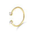 wholesale S925 Sterling Silver Minimalist Open Ring with Moissanite, Fine Gold Dawn Series, Does Not Fade-0-2