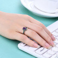 wholesale S925 Silver Adjustable Open Ring with Natural Amethyst Gemstone, Designer Style Thorn Flower Bud-0-2