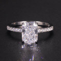wholesale 925 Sterling Silver with High Carbon Diamond Cut Cubic Zirconia Candy Square Ring for Live Cross-Border-0-1