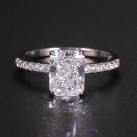 wholesale 925 Sterling Silver with High Carbon Diamond Cut Cubic Zirconia Candy Square Ring for Live Cross-Border-Square Ice Cut Ring  US 10