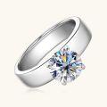 S925 Silver 18k Gold Plated 2ct D Color Moissanite Classic Minimalist Women's Ring Wholesale-0-0