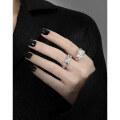 wholesale S925 Sterling Silver 841 Original Niche Design Ins Minimalist Simple Irregular Textured Wrinkle Fold Adjustable Open Ring for Women-0-3