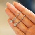 925 Sterling Silver Hip Hop American Style Unisex Moissanite D Color Round Hoop Earrings-0-1