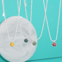 wholesale S925 Sterling Silver Minimalist Moissanite Pendant Light Luxury Sparkling Necklace Valentine's Day Gift for Girlfriend Collarbone Chain-50-point (yellow moissanite) necklace 925 silver