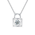 Sterling Silver Moissanite Jumping Heart Pendant Necklace Wholesale-0-3