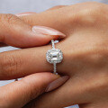 S925 Silver T-Step Square Moissanite Ring-0-1