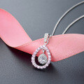 wholesale S925 Sterling Silver Waterdrop Pendant Women's Mature Style Elegant Diamond Accented Personality Necklace Jewelry Wholesale Supply-0-1