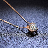 Rhodium-Plated 925 Sterling Silver Moissanite Bull Pendant Necklace-1 carat zircon (with necklace)  925 silver