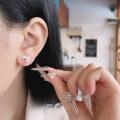 wholesale S925 Sterling Silver Korean Style Bow Pearl Fresh Sweet Unique Design Small Niche Versatile Earrings-0-3