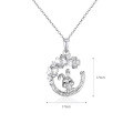 wholesale 925 Sterling Silver High-end Minimalist Flower Bunny Pendant Necklace for Women, Versatile Small Accessories, Best-selling Wholesale Jewelry-0-2