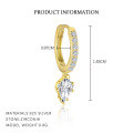 wholesale S925 Sterling Silver Geometric Zircon Earrings For Women, European And American Fashion Set, French Luxury Ear Cuffs-0-9
