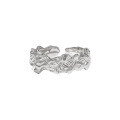 wholesale S925 Sterling Silver 757 Original Niche Design Cold Minimalist Irregular Textured Open Ring for Women-0-5