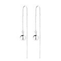 wholesale Pure Silver S25 Irregular Sphere Long Tassel Earrings, Ins Korean Version Light Luxury Style Design Earrings for Women-0-6