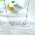 wholesale 925 Silver Women's Jewelry Set Three-Piece Suite Single Row Diamond Ring Pure Silver Necklace-0-3