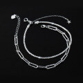wholesale S925 Sterling Silver Sparkling Wave Bracelet Stackable Geometric Square Link Chain Full of Stars Flash Galaxy Jewelry for Women S4478-0-1