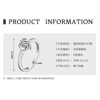 18K Gold Plated 925 Silver D Color Moissanite Four-Leaf Clover Ring-Small bubble ring [White Gold]  US size 7