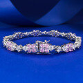 wholesale Metal Material: 925 Sterling Silver, New Classic Fashion Pink Diamond Bracelet, Daily Wear Small Fresh Style OL Live Streaming Hit Popular on Xiaohongshu-0-2