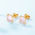 wholesale S925 Sterling Silver New Fashion Versatile Natural Sugar Loaf Pink Crystal Stud Earrings Simple Style Cross-border Hot Buy-0-1
