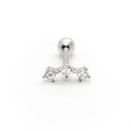 wholesale S925 Sterling Silver Threaded Three-Diamond Mini Cartilage Ear Studs, Hot Selling in Europe and America-0-6