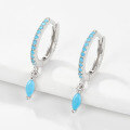 wholesale S925 Sterling Silver Ins-style Diamond-Cut Marquise-Shaped Rainbow Moonstone Ear Clips with Advanced Sensibility for Women Cross-Border Jewelry Wholesale-0-13