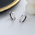 wholesale S925 Sterling Silver Roman Numeral Circle Ear Clasp, Personalized Trendy Retro Hong Kong Style Designer Earrings-0-0