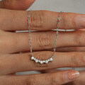 S925 Silver Full Diamond Collar Necklace Women HW Evening Moissanite Pendant-0-2