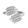 wholesale S925 Sterling Silver INS Style Viral Ring for Women, High-End Leaf Twisting Design, Niche Luxury Flower Ring-0-10