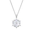 wholesale S925 Sterling Silver Maker Romantic Snowflake Full Diamond Flower Necklace for Women, Fashionable Niche Design Elegant Versatile Choker-0-4