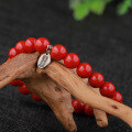 wholesale Pure Silver New Chinese Style Peace Silver Plaque Emperor's Cinnabar Bead Bracelet for Women, High-Content Cinnabar Beads, Metaphysical Wealth-Attracting Bracelet-0-5