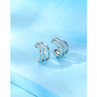 wholesale S925 Sterling Silver No-Piercing Ear Cuff Women's New French Style Earrings High-End Sense Elegant Integrated Ear Clip-A pair of ear cuffs 925 silver