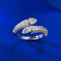 wholesale S925 Silver New Snake-shaped Full Diamond Open Ring for Women Luxury Full Diamond Cross-Border AliExpress Model-0-3