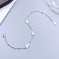 wholesale S925 Sterling Silver Fashion Geometric Square Zircon Bracelet Simple and Elegant Minimalist Niche Design Gift for Girlfriend-0-1