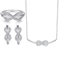 wholesale S925 Sterling Silver Cross-Border Hot-Selling European and American Jewelry Set: Ring, Earrings, Necklace Trio with Minimalist Design-Ring TL-423 US size 6#