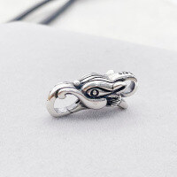 wholesale S925 Sterling Silver Retro Antique Chinese Ethnic Dragon Head Clasp Necklace Bracelet DIY Accessories-YP150 faucet buckle/approximately 4.74 grams