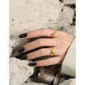 wholesale S925 Sterling Silver Korean Version INS Minimalist Niche Design Cold Tone Versatile Fluid Texture Adjustable Ring for Women-0-2