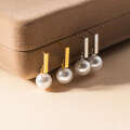 wholesale S925 Sterling Silver Fresh and Sweet Ins Style Niche Design Exquisite One-Word Pearl Stud Earrings M06455-0-0