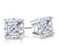 S925 Sterling Silver Square Stud Earrings with Moissanite-0-6