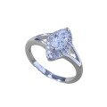 wholesale S925 Sterling Silver 4*8mm Marquise Zircon Halo Elegant Fashion Ring for Women Wedding Party-0-4