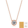 wholesale S925 rose gold plated sterling silver with moissanite bubble pendant necklace including chain, in stock-0-8