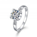 S925 Silver 18K Gold Moissanite Engagement Ring for Women, Bull Head Design-0-3