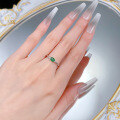 wholesale S925 Silver Plated Simulated Diamond 4*6mm Nano Green Ring, Fashionable and Versatile-0-3