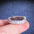 S925 Silver Full Moissanite 2*4 Rectangle Women's Ring-0-3