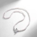 wholesale Metal OT clasp minimalist elegant French sophisticated women's wholesale natural freshwater pearl necklace-0-1