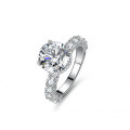 S925 Silver 3ct Moissanite Ring Women's Luxe-0-0