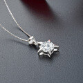 wholesale S925 sterling silver cross-border star-shaped zircon pendant necklace, European and American export fashion women's collarbone chain-0-2