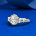 wholesale S925 Sterling Silver 5*7mm Zircon 1 Carat Oval High-end Luxury Setting Ring for Women-0-1