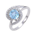 wholesale S925 Sterling Silver Niche-Designed Natural Topaz Ring with Garnet Accent and Colored Gemstone-0-3