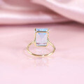 wholesale S925 Sterling Silver Small Fresh 85 Carat Gemstone Ring with Natural Topaz Extra Large Main Stone Simple Ring-0-4